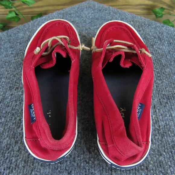 SPERRY Women's Boat Shoe Red Fabric‎ Sz 6 Medium Used 2025 - Picture 4 of 6